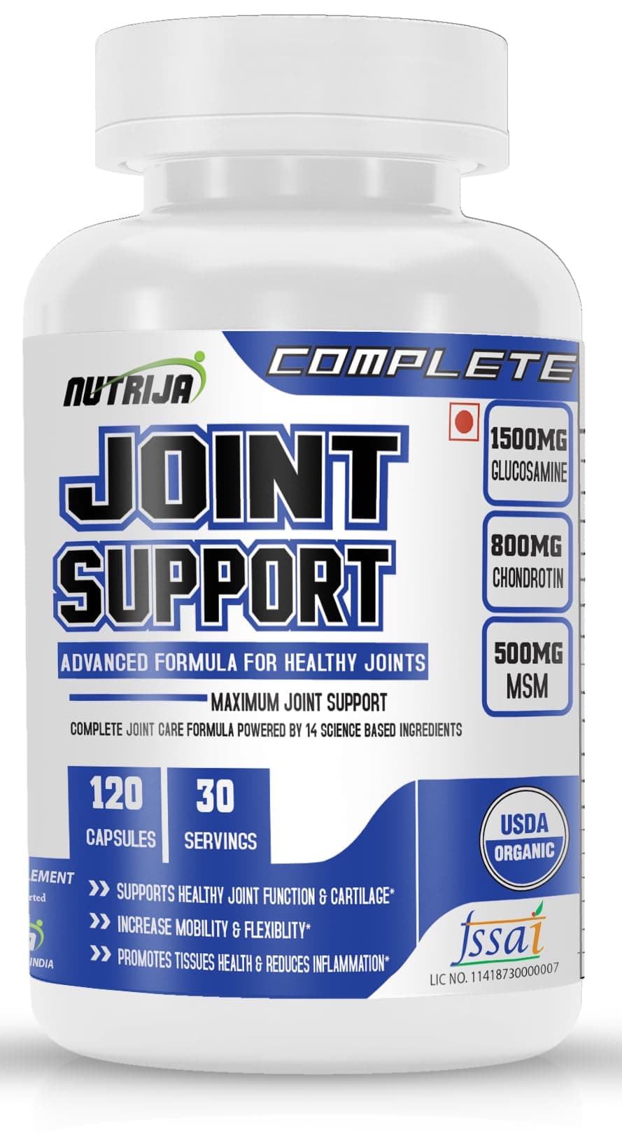Joint Support - COMPLETE JOINT SUPPORT FORMULA POWERED BY 14 SCIENCE BASED INGREDIENTS - 120 Capsules