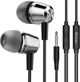 Earphones, In-Ear Headphones Earphones High Sensitivity Microphone – Noise Isolating, High Definition, Pure Sound for iPhone, iPad, Smartphone, MP3 Players etc.
