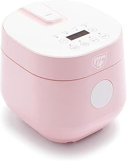 GreenLife - PFAS Free Oat Bean & Cereal Cooker, No 4 Cups, Healthy Ceramic Nonstick, Easy to Use, Automatic Presets, Dishwasher Safe Parts, Pink