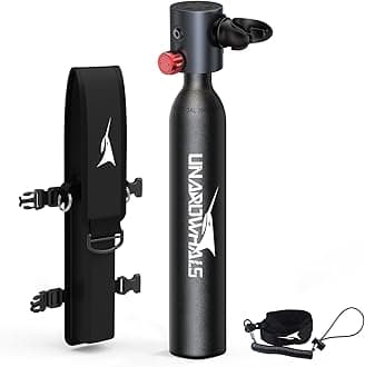 UNAROWHALSMini Scuba Tank, 5-10 Minutes Usage Time Scuba Tank Kit, DOT/CE-EN250 Certification Dive Tank, 0.5L(3.5Cu Ft) Capacity Portable Scuba Tank, 3000 Psi Max Pressure, Aluminum Diving Tanks