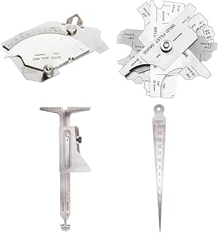 Weld Gauge Set Includes Cam Type Gauge and Weld Fillet Gauge and Hi-Lo Gauge and Taper Gauge