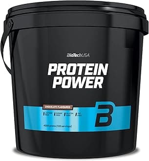 BioTechUSA Protein Power | High Protein, Sugar-Free, Lactose-Free, Gluten-Free | Added Creatine, 4 kg, Chocolate
