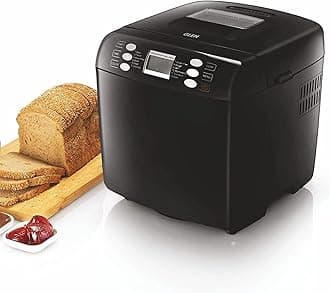 Bread Maker & Atta Kneader Machine, 700-900gm, Fully Automatic, With Time Delay Start & 12 Pre-Set Functions, Non-Stick Baking Pan, 3 Crust Setting, Electronic Controls, 550W-Black(3039)