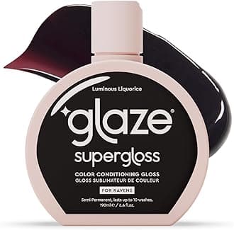 Glaze Conditioning Hair Gloss Tinted Moisturizer for Dark Brown/Black Hair - Boosts Color, Repairs Damage & Adds Mirror Shine - Luminous Licorice, 6.4 oz