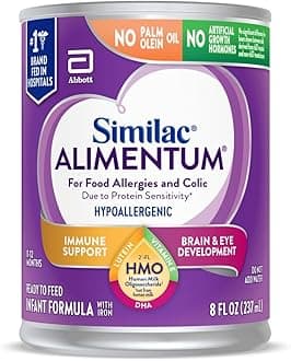 Alimentum with 2'-FL HMO Hypoallergenic Infant Formula, for Food Allergies and Colic Due to Protein Sensitivity, Ready-to-Feed Baby Formula, 8-fl-oz Bottle, Pack of 24
