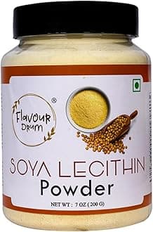 Flavour Drum SOYA Lecithin Powder 200 g (7 oz) | 100% Pure Plant-Based Emulsifier | Non-GMO Soy Lecithin for Baking, Chocolate Making, Sauces & Keto Recipes | Vegan, Gluten-Free | No Additives