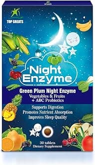 Night Enzyme, Daily Multi Digestive Enzymes, Green Plum Fruit and Vegetables with Probiotics, Relief Bloating, Better Sleep Quality, for Men and Women, Promote Digestive Health- 90 Tablets