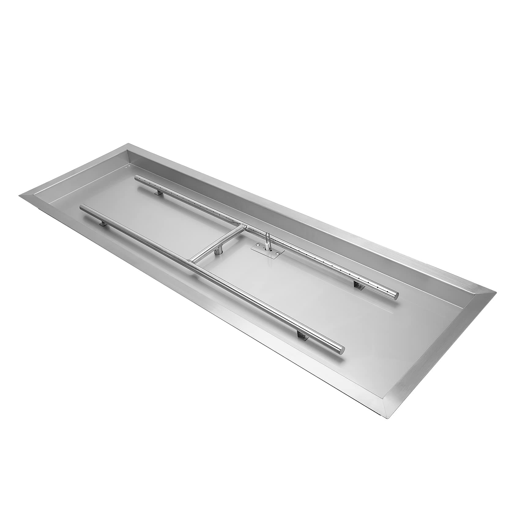 Stanbroil 36 x 12 Inch Rectangular Fire Pit Burner with Drop-in Fire Pan, Gas Firepit Insert for DIY Fire Table, 304 Stainless Steel, 150,000 BTU Max