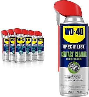 Specialist White Lithium Grease Spray with Smart Straw Sprays 2 Ways, 10 OZ [6-Pack] & Specialist Contact Cleaner Spray, 11 oz.