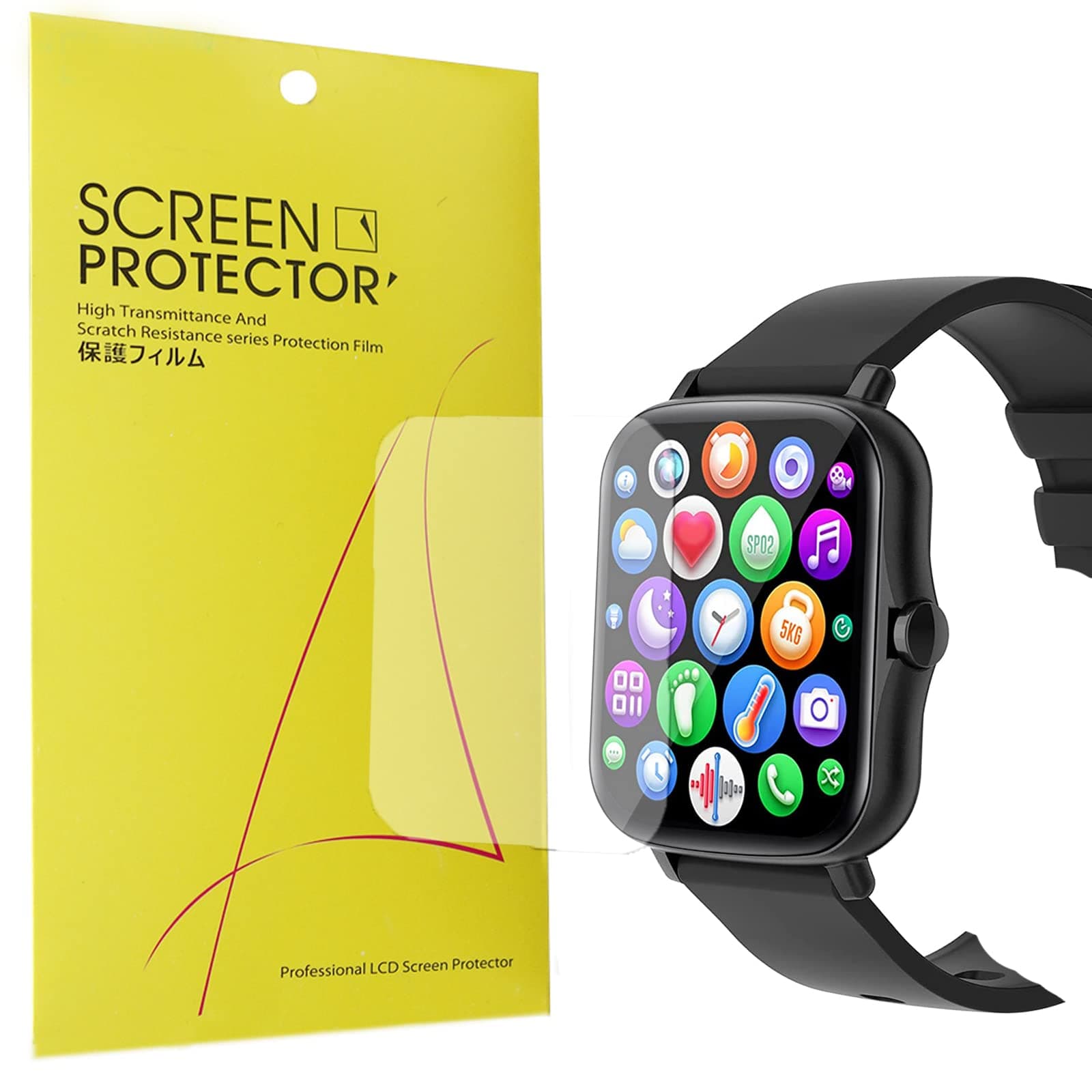 Compatible for Geelyda Smart Watch Screen Protector, Lamshaw [6 Pack] Full Coverage TPU Clear Film Compatible for Geelyda Y20 Pro Smart Watch (6 Pack)