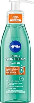 Derma Skin Clear Wash Gel (150ml), Deep Cleansing Face Cleanser Gel, Salicylic Acid Face Wash Enriched with Niacinamide to Cleanse Pores and Remove Impurities, For Blemish-Prone Skin