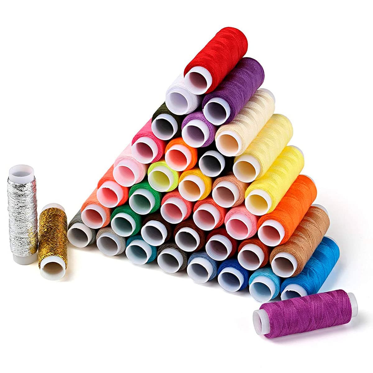 Sewing Thread for Sewing Machine - 39 Color Large Spool of Thread Sewing Thread Assortment Rainbow Sewing Thread Set for Yarn Emergency Repairs Floss Cotton Thread for Sewing Spools of Thread Caddy