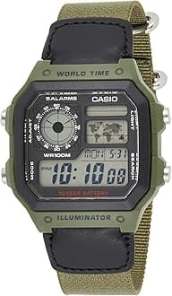 Casio Men's Watch - AE-1200WHB-3BVDF Grey Dial, Green Band
