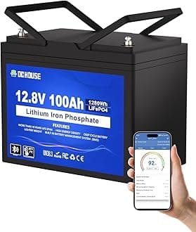 12V 100Ah Group 31 Bluetooth LiFePO4 Battery, Built-in 100A BMS with Low-Temp Protection, Deep Cycle Lithium Battery, 5000+ Cycles, Perfect for RV, Solar System, Trolling Motors etc.