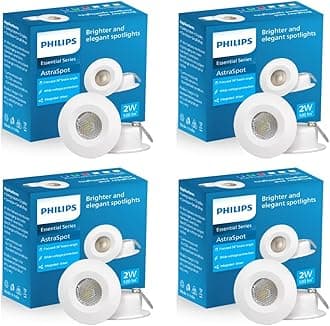 PHILIPS 2W LED Light, Warm White (58914) Flanged Bulb Base, Pack of 4