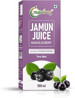 – Nutriorg Jamun Juice 500 ml, Controls Blood Sugar Level, Purifies Blood, Diabetes Care, 100% Natural & Detox