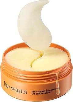 Bewants Hydrogel Eye Patches with Deep Toning Glutathione, 60 Patches, Under Eye Masks for Brightening and Radiance, Caffeine & Niacinamide patches, Korean Skincare