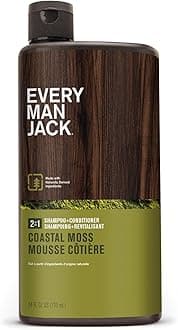 Every Man Jack2-in-1 Daily Shampoo + Conditioner - Coastal Moss | Nourishing For All Hair Types, Naturally Derived, Cruelty-Free Shampoo and Conditioner Set for Men | 24oz -1 Bottle