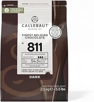 Callebaut 811 Finest Belgian Dark Chocolate Couverture Callets 54.5% Cocoa 2.5kg