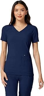 Women's Iflex V-Neck Knit Panel Top, Navy, S
