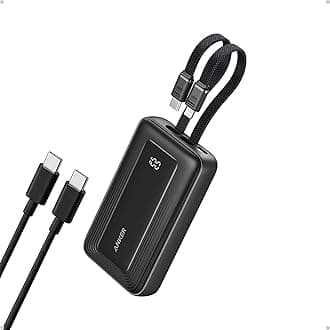 Power Bank, 20,000mAh 30W Max Fast Portable Charger with Built-in USB-C and MFi Certified Lightning Cables, USB-C&A, Battery Pack for iPhone 17/16/15/14 Series, MacBook, Galaxy