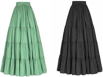 JANAK Girl's Crepe Fabric Long Frill Skirt 584