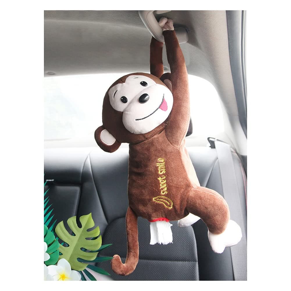 URMAGICMonkey Butt Tissue Box - Plush Monkey Shape Tissue Dispenser - Rabbit Paper Towel Storage Box - Cartoon Animal Hanging Paper Organizer for Home, Office, Car Decoration
