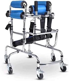 Wheeled Walker and Rollators Walker with Adjustable Height Walker Cerebral Palsy Rehab Exercise for Children Foldable Walker