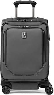 Travelpro Crew Classic Lightweight Softside Expandable Carry on Luggages, Titanium Grey, Compact Carry On, Crew Classic Softside Expandable Luggage With Spinner Wheels