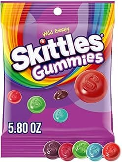 SKITTLES GUMMIES Wild Berry Gummy Candy Rainbow Coloful On the Go Snack Movie Night Treat, 5.8 oz Bag