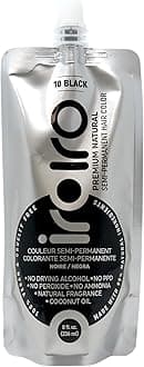 IROIRO Premium Natural Semi-Permanent Hair Color 10 Black (8oz)