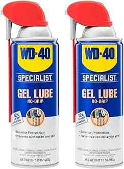 WD-40 Specialist Gel Lube with Smart Straw Sprays 2 Ways, Twin Pack, 10oz cans, No drip Lubricant, Non-Fling Lubricant, (Pack of 2) (300851)