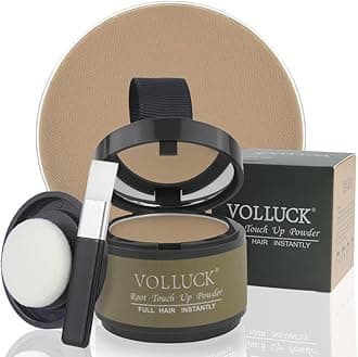 VOLLUCK Root Touch up Powder 4g – Covers Grey Roots & Conceals Thinning Hair, Hairline Powder for Men & Women – Natural Look, Easy to Use & Compact for Quick Touch Ups (Light Coffee)
