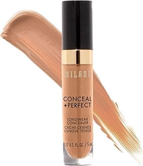 Conceal + Perfect Longwear Concealer – Full‑Coverage, Waterproof & Creamy Formula with Vitamin E | Lightweight, Crease‑Proof, 12 HR Wear | Vegan & Cruelty‑Free Face Concealer - Pure Beige (5ml)