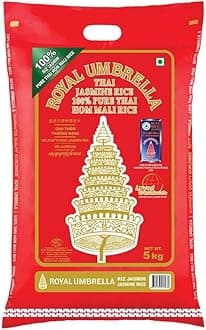 100% Pure Thai Jasmine Rice, 5Kg, Product of Thailand