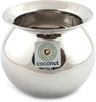 Coconut Stainless Steel Heavy Gauge Pongal Pot | Gundu Balloon Handi | Multipurpose Steel Cooking Vessel | Rust Resistant, Durable Kitchen Pot for Daily & Festival Use (1500ml)
