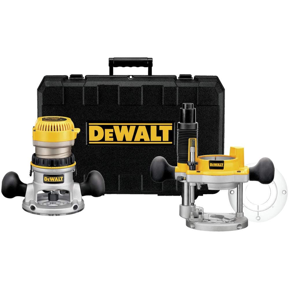 DEWALT Router Fixed/Plunge Base Kit, Variable Speed, 12-Amp, 2-1/4-HP (DW618PK)