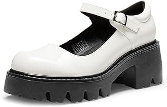 DREAM PAIRS Women's Mary Janes Shoes Platform Dress Low Heel Chunky Pumps Round Toe Ankle Strap Pumps Shoes Oxfords Esther
