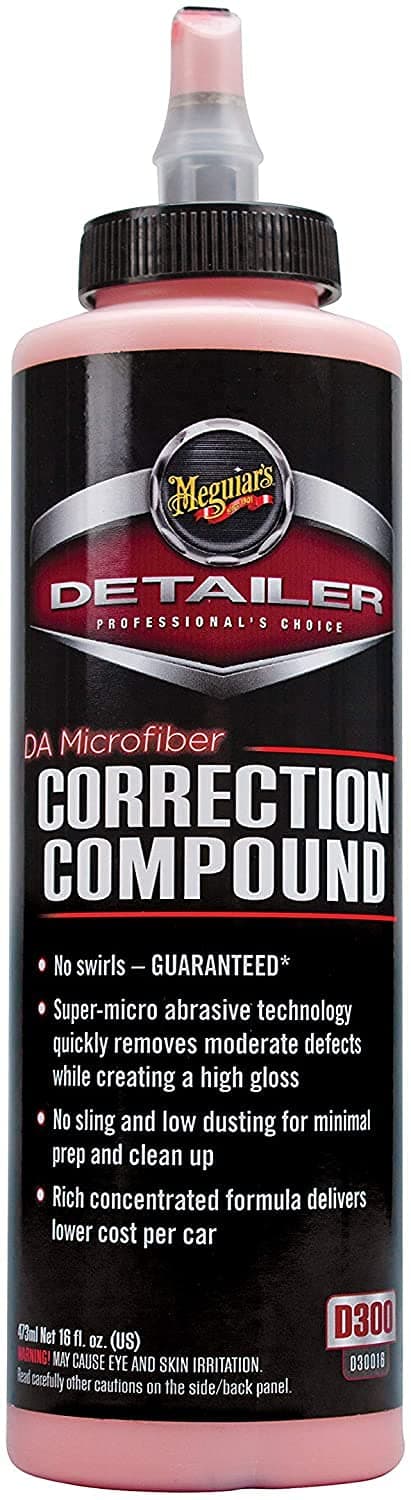 Meguiar's DA Microfiber Correction Compound D30016, Car Compound for Use with a DA Polisher and Microfiber Cutting Disc, Removes Swirls, Scratches, Water Spots, and Oxidation, 16 Oz