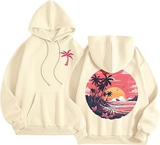 Pink Puff Graphic Hoodies for Teen Girls Kids Womens Cute Letter Print Casual Preppy Sweatshirts Oversized Long Sleeve Y2K Streetwear Tops Pullover