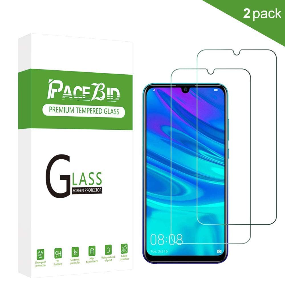 PaceBid Compatible with Huawei Honor 10i Screen Protector, [2 Pack] Scratch Resistant 9H Hardness Premium HD Clear Film Tempered Glass for Honor 10i