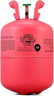 7L Helium Tank for Balloons at Home, Premium 99.99% Pure Helium Gas Kit, Inflates 30 9“Latex Balloons, Ideal for Birthdays, Weddings, Baby Showers (1-Pack)