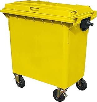 Yellow 770 ltr Wheelie Bin - Mid Size 4-Wheel Wheelie Bin - Tough & Durable - For All Your Outdoor Rubbish & Recycling - EN840 Certified & Tested