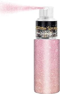 Glitter Spray for Hair and Body Holographic Highlighter with Glitter Powder Facial Hair Body Wear Highlighter with Glitter Loose Shine Spray Powder