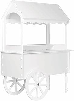 Candy Cart with Wheels for Parties – Vintage Dessert Display Stand, Easy to Assemble Rolling Cart for Weddings, Birthdays & Events