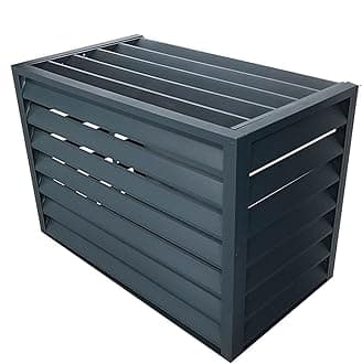 Cover Type air Conditioner Outdoor Unit,Outdoor Installation air Conditioning Fence,Aluminum air Conditioner and Heat Pump Covers, Suitable for External air Conditioning Units (Color : Gray Louver ro