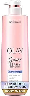 Olay Super Serum Body Wash for Rough & Bumpy Skin, Hydrating & Renewing Serum Complex with Exfoliating Minerals for Luminous Skin, 18.5 fl oz