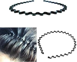DODO®-Fashionable Black Metal Waved Style Alice Sports Hairband Headband For Men Women (Thick Noodle Wave)