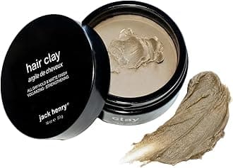 - Jack Henry Premium Hair Clay for Men - Matte Finish, All Day Hold, Low Shine, Hair Styling Clay for All Hair Types - Natural, Organic Award Winning Formula - Natural Scent (1.7 oz)