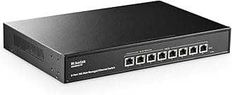 MokerLink 8 Port 10 Gigabit Managed Switch, Support 10G/5G/2.5G/1000M Auto-Negotiation, 160Gbps Bandwidth, Smart Web Managed, Metal Rackmount Ethernet Switch